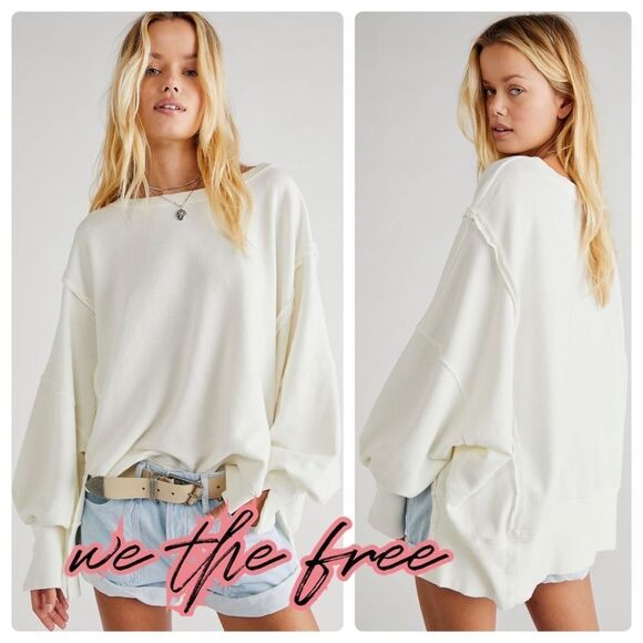 NWOT Free People Sz Lg Camden Sweatshirt- We The Free NWOT - Picture 1 of 6